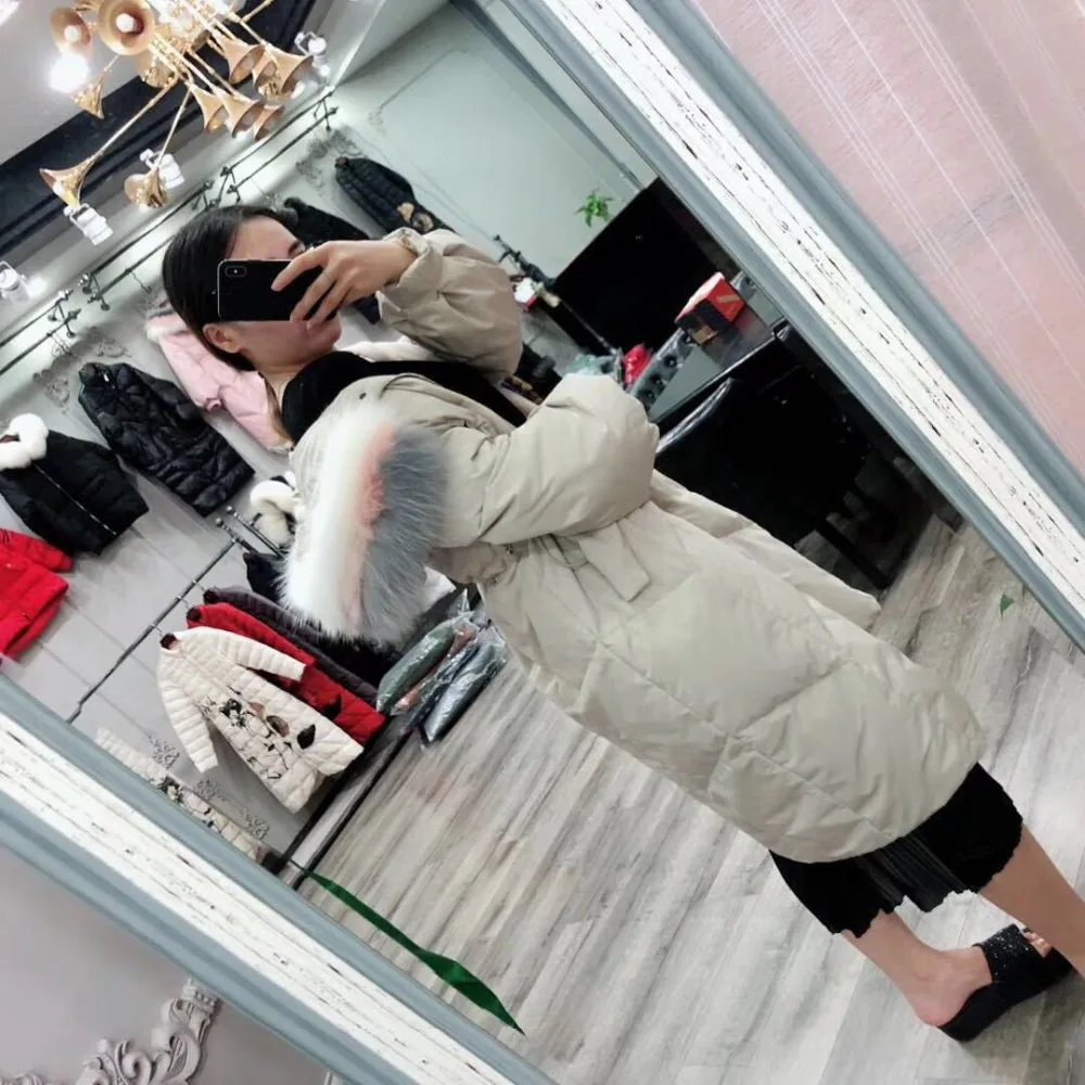 Women Winter Parka Hooded Big Fur Jacket Winter Women Coat 2018 New Long Outwear Parkas Thick Warm Jackets Overknee AS044 (4)