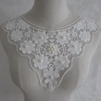 Women's Korean Fashion pearl beaded white lace fake collar lady's flower embroidery diy accessories Ties Detachable Collar R1009
Women's Korean Fashion pearl beaded white lace fake collar lady's flower embroidery diy accessories Ties Detachable Collar R1009