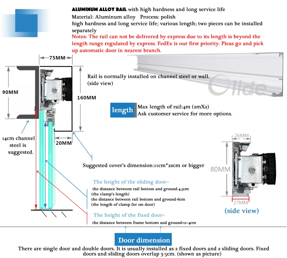 Semi Automatic Sliding Door Closer, Semi Manually Open Sliding Door Device