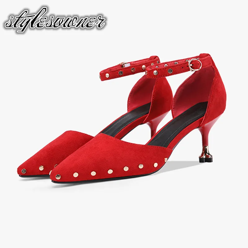 Stylesowner Popular Trends High Quality Women Sandals Buckle Strap with Rivet High Heels 6CM Comfort Sheepskin Female Sandals
Stylesowner Popular Trends High Quality Women Sandals Buckle Strap with Rivet High Heels 6CM Comfort Sheepskin Female Sandals