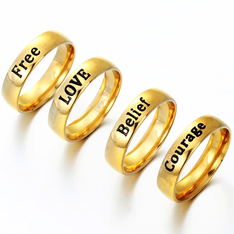 Factory Direct Engraved Stainless Steel Prayer Letter Rings Never Fade The One Lord Rings For Lover Party Gift
Factory Direct Engraved Stainless Steel Prayer Letter Rings Never Fade The One Lord Rings For Lover Party Gift