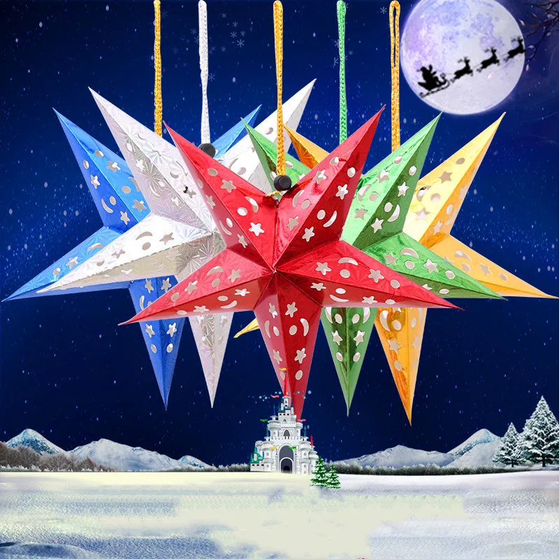 Christmas Decor 30/45/60cm Colorful three-dimensional laser cutout Xmas Tree five-pointed star ceiling ktv hangings lamp cover
Christmas Decor 30/45/60cm Colorful three-dimensional laser cutout Xmas Tree five-pointed star ceiling ktv hangings lamp cover