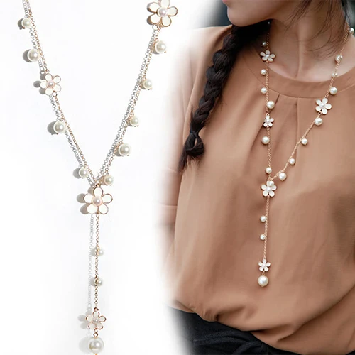 Bluelans Women's Elegant Flower Faux Pearls Sweater Chain Long Pendant Necklace Jewelry
Bluelans Women's Elegant Flower Faux Pearls Sweater Chain Long Pendant Necklace Jewelry