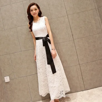 Fashion Women Summer White Black Floral Lace Dress Sleeveless O Neck Hollow Out Patchwork Casual Beach Long Mxi Dress
Fashion Women Summer White Black Floral Lace Dress Sleeveless O Neck Hollow Out Patchwork Casual Beach Long Mxi Dress