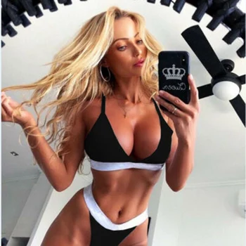 2019 New high cut thong bathing suit high waist swimsuit Solid swimwear women Brazilian Biquini swim beach micro bikini set
2019 New high cut thong bathing suit high waist swimsuit Solid swimwear women Brazilian Biquini swim beach micro bikini set