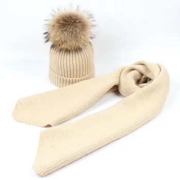 Real Raccoon Fur Pom Pom Women Wool Winter Hat Scarf Set Solid Fashion Female Fur Pompom Woolen Knitted Hat Scarves Set
Real Raccoon Fur Pom Pom Women Wool Winter Hat Scarf Set Solid Fashion Female Fur Pompom Woolen Knitted Hat Scarves Set