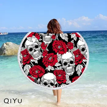 Skull And Flowers Round Beach Towel Microfiber Bath Towel Yoga Mat Tassels Blanket Gift Home Decor, free shipping
Skull And Flowers Round Beach Towel Microfiber Bath Towel Yoga Mat Tassels Blanket Gift Home Decor, free shipping