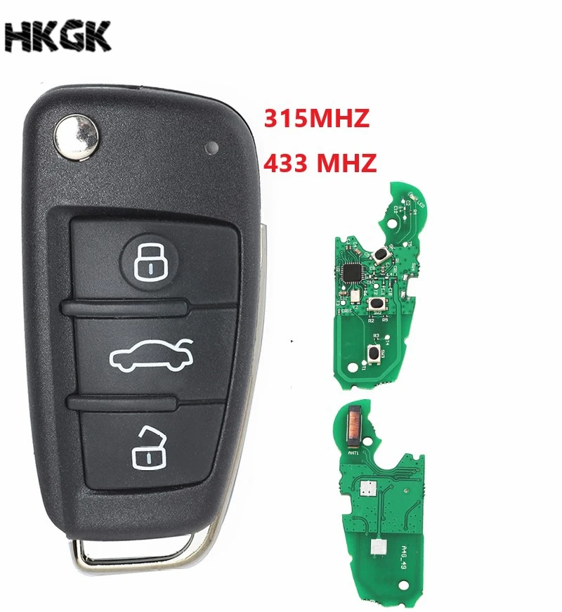3 Button Folding Flip Smart Car Key Fob for Audi A3 A4 A6 A8 Quattro TT Replacement Remote Control Car Key Fob 315MHZ
3 Button Folding Flip Smart Car Key Fob for Audi A3 A4 A6 A8 Quattro TT Replacement Remote Control Car Key Fob 315MHZ
