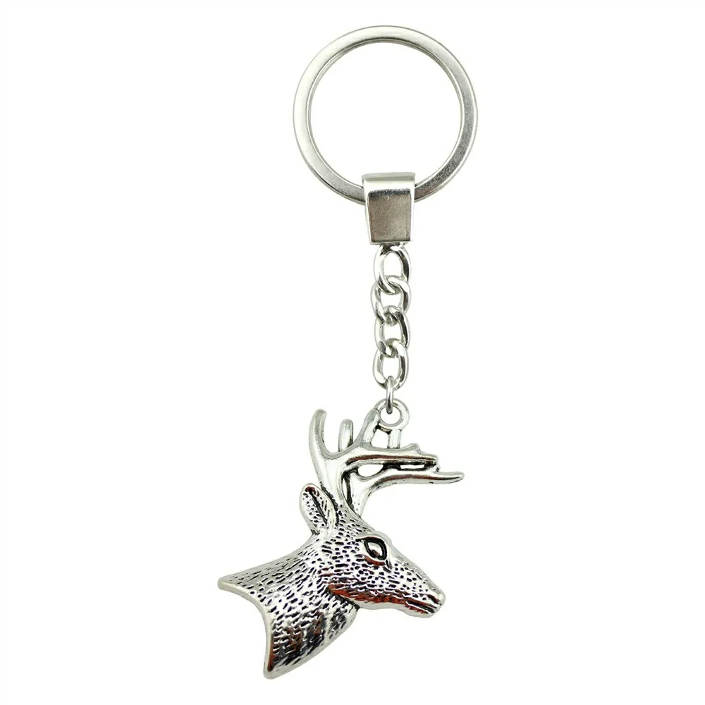 New Fashion Keychain Antique Bronze Antique Silver Color 60x43mm Deer Head With Antlers Pendant Key Chain Ring Holder
New Fashion Keychain Antique Bronze Antique Silver Color 60x43mm Deer Head With Antlers Pendant Key Chain Ring Holder