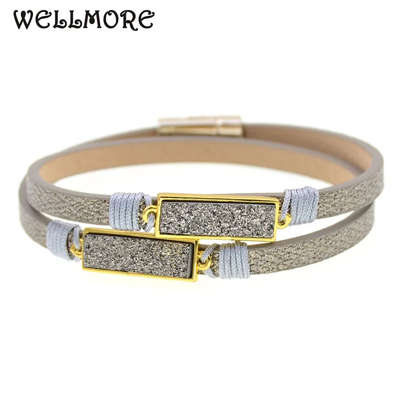 WELLMORE 6 colors women leather bracelets fashion stone bracelets charm bracelets for women party jewelry wholesale dropshipping
WELLMORE 6 colors women leather bracelets fashion stone bracelets charm bracelets for women party jewelry wholesale dropshipping