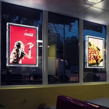LED Restaurant Shop Window Display Acrylic Poster Frames A4 Single Side Cable Wire Hanging Illuminated Panels
LED Restaurant Shop Window Display Acrylic Poster Frames A4 Single Side Cable Wire Hanging Illuminated Panels