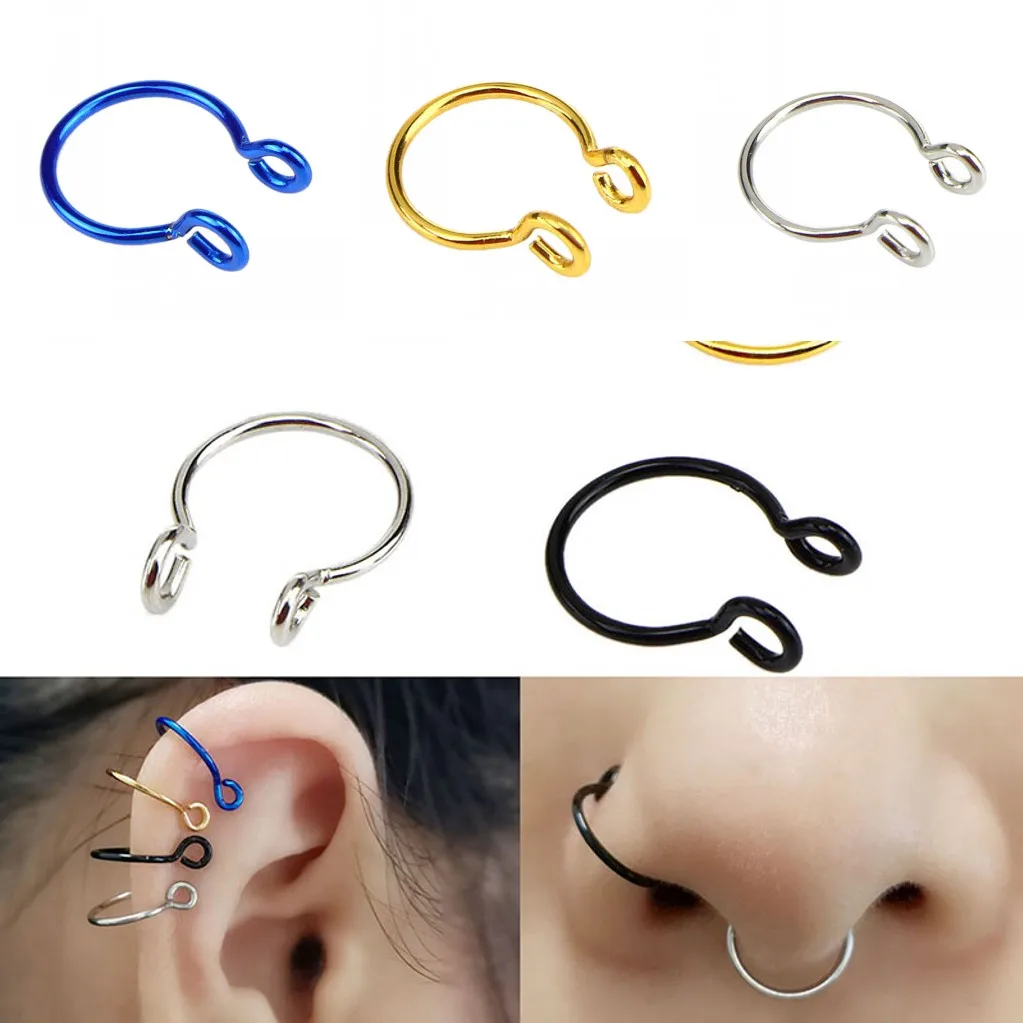 4pcs/Set Stainless Steel Nose Ring Twist Circle Lip Tragus False Piercing Earrings Body Jewelry For Women
4pcs/Set Stainless Steel Nose Ring Twist Circle Lip Tragus False Piercing Earrings Body Jewelry For Women