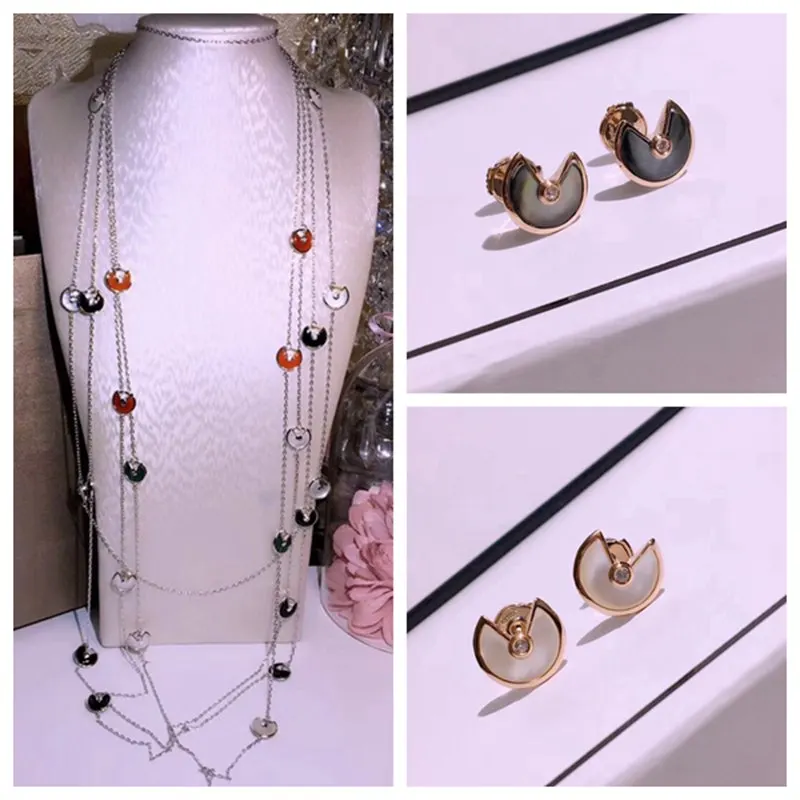 XF Circle Crystal Double Long Charm Necklace Stud Earring Pink Enamel Crystal Amulette Women Wedding Bridal Pseudo Gold Material 
XF Circle Crystal Double Long Charm Necklace Stud Earring Pink Enamel Crystal Amulette Women Wedding Bridal Pseudo Gold Material