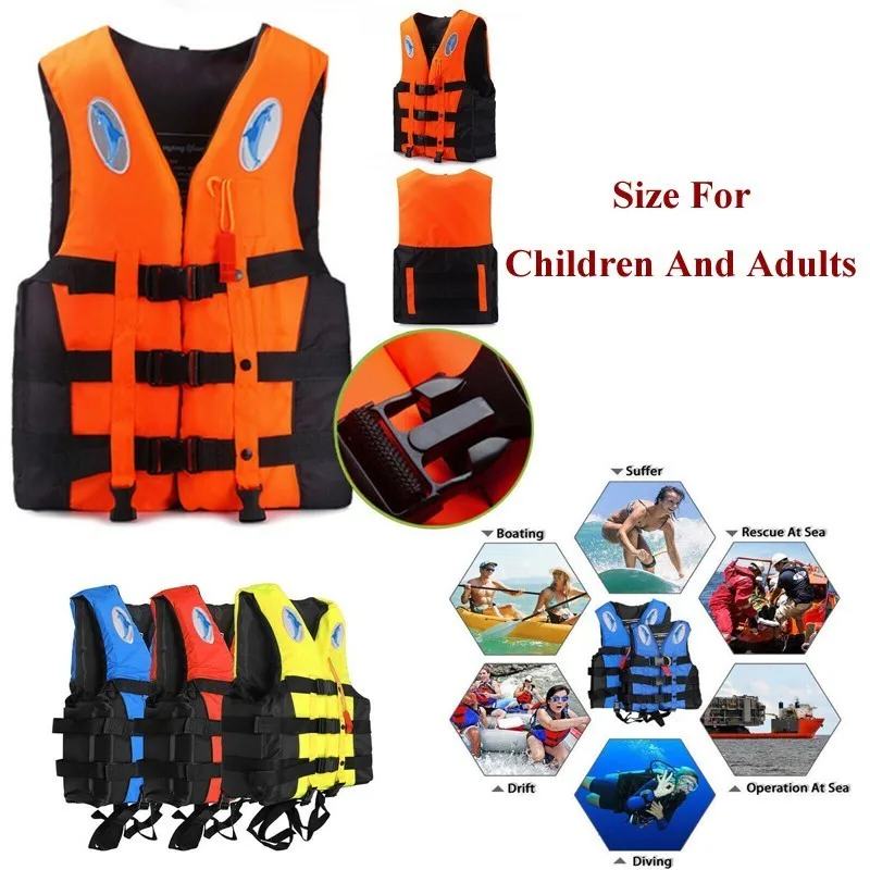 Фото Спасательная куртка для взрослых детей полиэстер плавания катания на лодках
