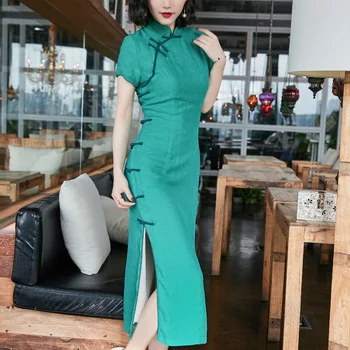 Cheongsam Dress Women Summer Qipao Dress Elegant Women Stand collar Short sleeve Sexy Slim Vintage Chinese Style Dress Elegant
Cheongsam Dress Women Summer Qipao Dress Elegant Women Stand collar Short sleeve Sexy Slim Vintage Chinese Style Dress Elegant