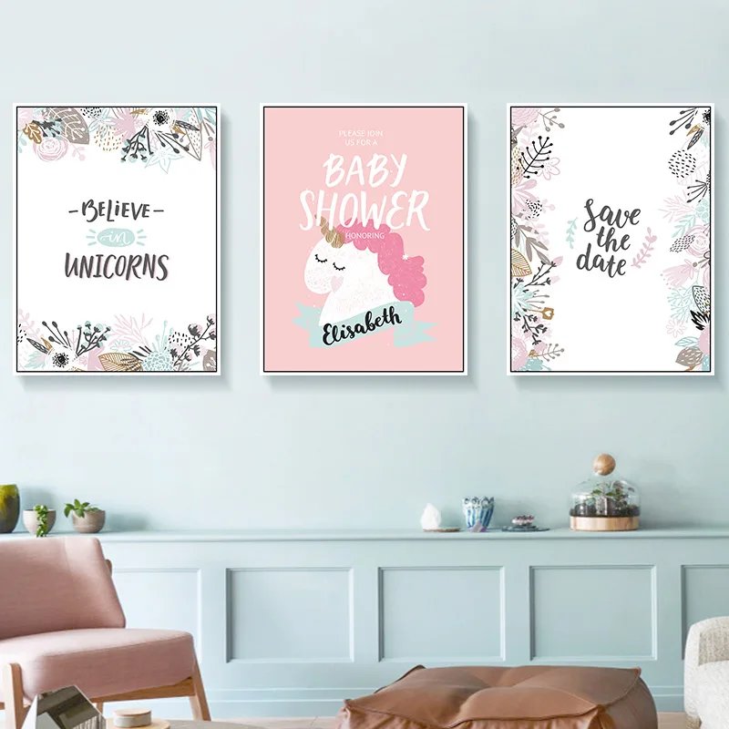 Modern Cute Cartoon Unicorn Canvas Paintings Baby Shower Posters Prints Wall Art Picture for Girl's Room Nursery Bathroom Decor
Modern Cute Cartoon Unicorn Canvas Paintings Baby Shower Posters Prints Wall Art Picture for Girl's Room Nursery Bathroom Decor