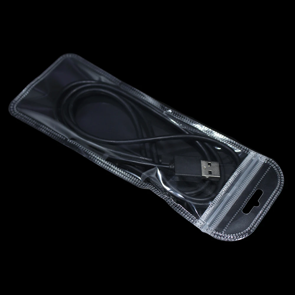 Description Picture 4 of item100PCS/ Lot Clear Plastic Zipper Bags For Electronic Accessories Storage Zip Lock Resealable Poly Grocery Package Bag Hang Hole