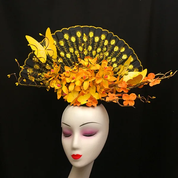 Chinese wind catwalk models with creative fan stage performance tire Studio make - up party hair accessories
Chinese wind catwalk models with creative fan stage performance tire Studio make - up party hair accessories