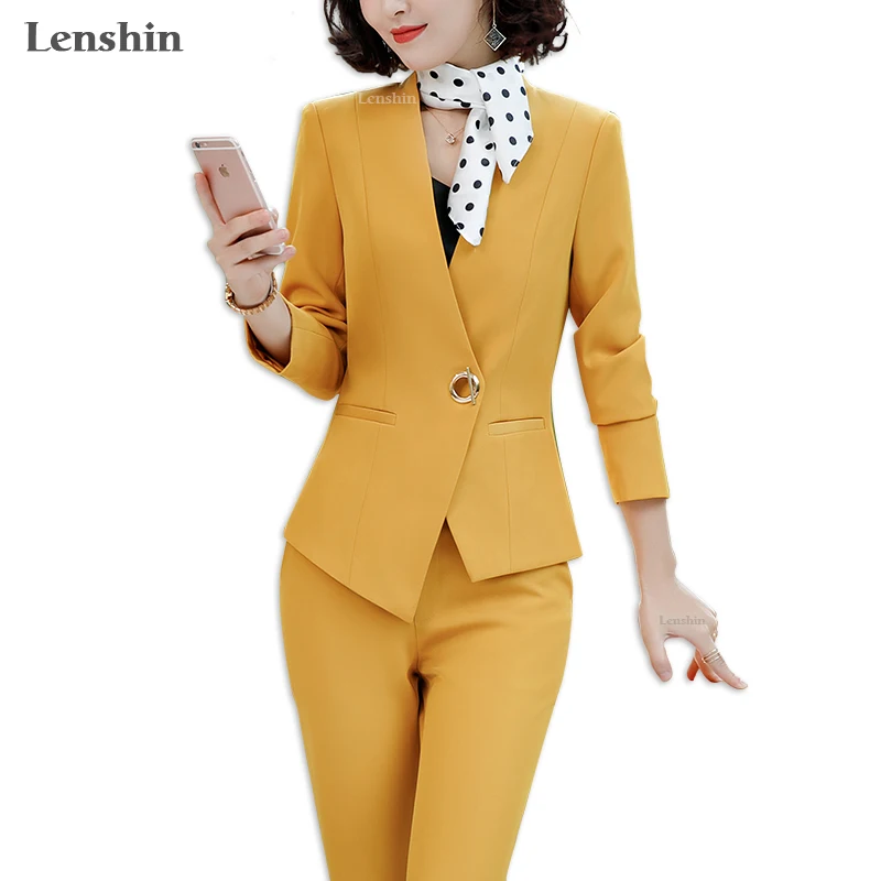 Lenshin 2 Pieces set Asymmetrical Formal Pant Suit Office Lady Uniform Designs for Women Business Suits Work Wear
Lenshin 2 Pieces set Asymmetrical Formal Pant Suit Office Lady Uniform Designs for Women Business Suits Work Wear