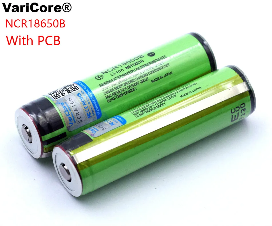 VariCore Protected Original 18650 Rechargeable battery NCR18650B 3400mah with PCB 3.7V For flashlight batteries | Электроника