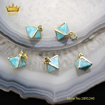10pcs Blue Turquoises Pyramid Charms Crafts Necklace,Faceted Cone Raw Howlite Plated Gold Bails Fashion Pendants Jewelry HS13
10pcs Blue Turquoises Pyramid Charms Crafts Necklace,Faceted Cone Raw Howlite Plated Gold Bails Fashion Pendants Jewelry HS13