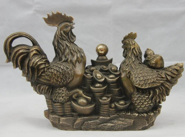 fast shipping USPS to USA S1101 Chinese Bronze Copper Feng Shui Cock Rooster Wealth Money Treasure bowl Statue
fast shipping USPS to USA S1101 Chinese Bronze Copper Feng Shui Cock Rooster Wealth Money Treasure bowl Statue