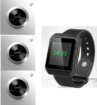 Free shipping! wireless watch paging system, color screen portable wrist pager, 3 keys waterproof button: service, cancel, bill
Free shipping! wireless watch paging system, color screen portable wrist pager, 3 keys waterproof button: service, cancel, bill