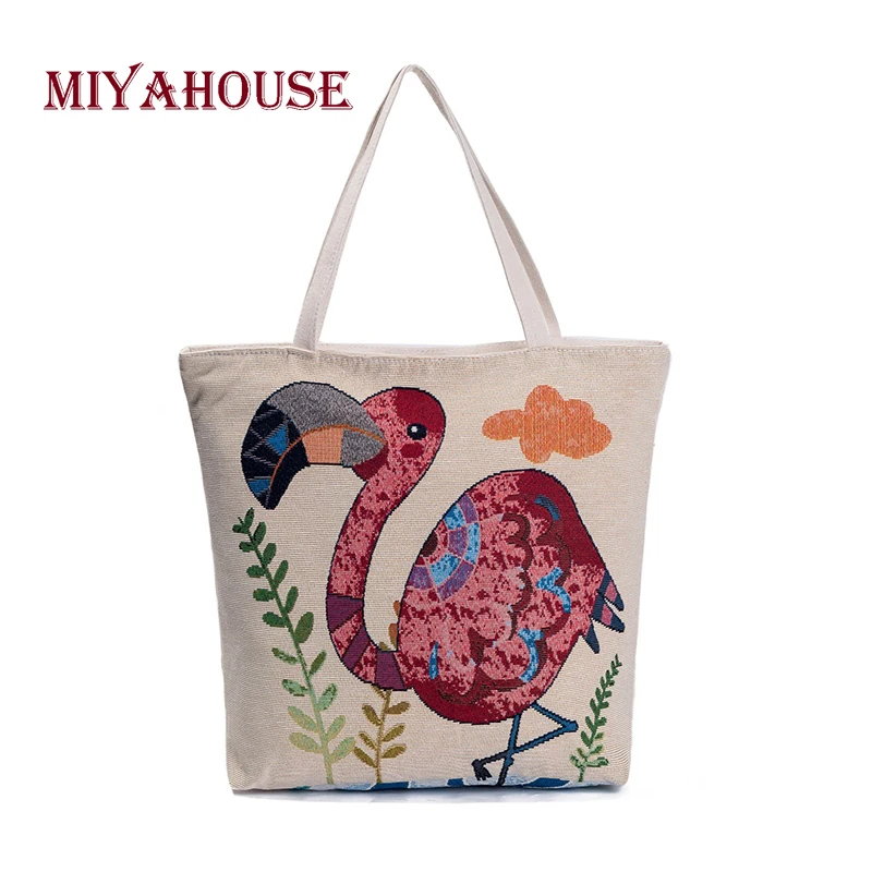 Miyahouse New Design Women Canvas Tote Lovely Flamingo Print Beach Bag High Capacity Female Single Shoulder Shopping Handbags
Miyahouse New Design Women Canvas Tote Lovely Flamingo Print Beach Bag High Capacity Female Single Shoulder Shopping Handbags