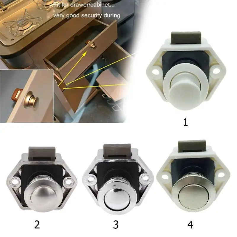 Camper Car Push Lock RV Caravan Boat Motor Home Cabinet Drawer Latch Button Locks for Furniture Hardware
Camper Car Push Lock RV Caravan Boat Motor Home Cabinet Drawer Latch Button Locks for Furniture Hardware