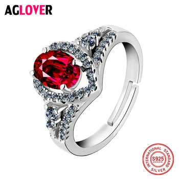 High Quality 925 Sterling Silver Rings Red Crystal CZ Sweet Women Ring Luxury Jewelry Wedding Christmas Gift
High Quality 925 Sterling Silver Rings Red Crystal CZ Sweet Women Ring Luxury Jewelry Wedding Christmas Gift