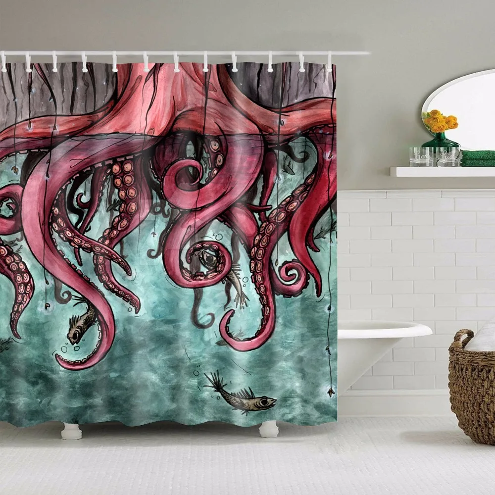 Mediterranean Animals Octopus Bathroom Shower Curtains Frabic Waterproof Polyester Bath Curtain With Hooks
Mediterranean Animals Octopus Bathroom Shower Curtains Frabic Waterproof Polyester Bath Curtain With Hooks
