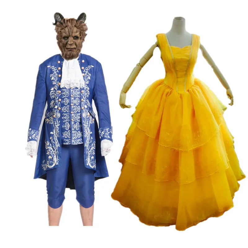 2018 Movie Beauty and the Beast Bell Cosplay Costumes Adult Woman Man the Prince Beast Mask and Clothes Bell Yellow Summer Dress
2018 Movie Beauty and the Beast Bell Cosplay Costumes Adult Woman Man the Prince Beast Mask and Clothes Bell Yellow Summer Dress