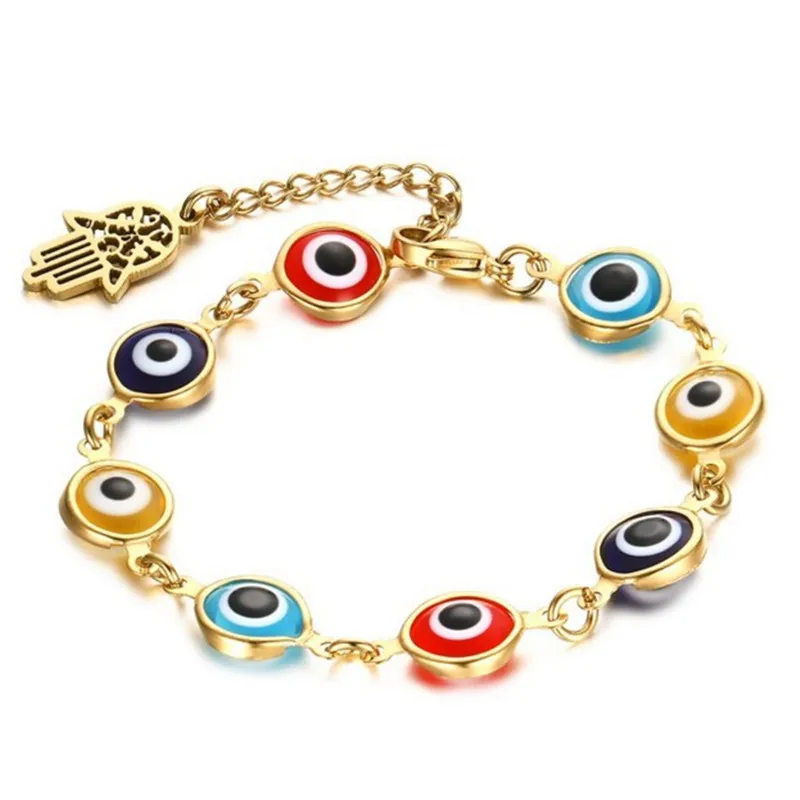 Hamsa Fatima Hand Bracelet For Women Charm Jewelry Kabbalah Blue Red Evil Eye Turkish Stainless Steel Gold Chain Female Bijoux
Hamsa Fatima Hand Bracelet For Women Charm Jewelry Kabbalah Blue Red Evil Eye Turkish Stainless Steel Gold Chain Female Bijoux
