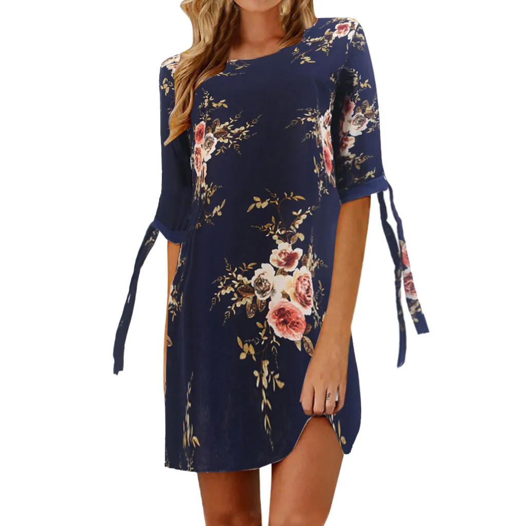 Womens Print Bowknot Sleeves Floral Dresses Cocktail Mini Dress Casual Party Summer Dress O-Neck Straight Half Sleeve
Womens Print Bowknot Sleeves Floral Dresses Cocktail Mini Dress Casual Party Summer Dress O-Neck Straight Half Sleeve