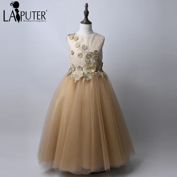 Laiputer Real Picture Gold Lace Little Flower Girls Dress For Wedding Cheap 2016 Tulle Custom First Communion Gown
Laiputer Real Picture Gold Lace Little Flower Girls Dress For Wedding Cheap 2016 Tulle Custom First Communion Gown