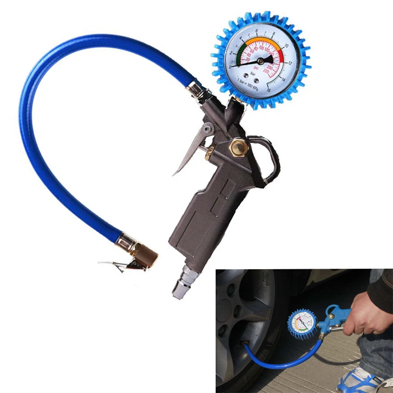 220 PSI Car Tyre Pressure Tester Auto Air Pump Tire Inflator Gun Flexible Car Motorcycle Pointer Dial Pistol Hose Pressure Gauge
220 PSI Car Tyre Pressure Tester Auto Air Pump Tire Inflator Gun Flexible Car Motorcycle Pointer Dial Pistol Hose Pressure Gauge