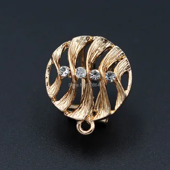 Metal Clip Earring Post with Loop Hanger 18mm Circle Filigree Paved Rhinestone CZ DIY Findings for Pearls Stud Earrings Making
Metal Clip Earring Post with Loop Hanger 18mm Circle Filigree Paved Rhinestone CZ DIY Findings for Pearls Stud Earrings Making