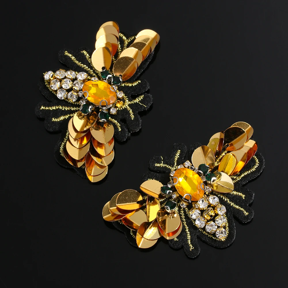 2PCS Crystal Applique Sew on Patch Handmade Bees Rhinestone Beaded Sequin Patches Clothes Embroidery Apparel Sewing & Fabric
2PCS Crystal Applique Sew on Patch Handmade Bees Rhinestone Beaded Sequin Patches Clothes Embroidery Apparel Sewing & Fabric