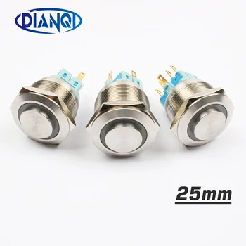 25mm stainless steel metal push button switch led ring high round momentary latching 6 pin terminal car switches 12V 24V
25mm stainless steel metal push button switch led ring high round momentary latching 6 pin terminal car switches 12V 24V
