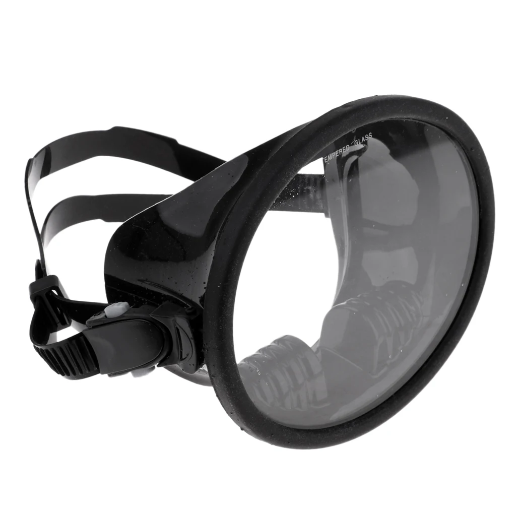 1 Pcs UV Protection Diving Full Face Mask Scuba Diving & Spearfishing Anti-Fog Goggles Glasses with Silicone Strap Adult Black