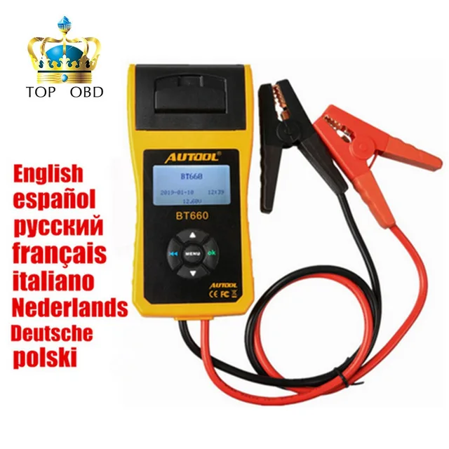 Multi-language AUTOOL BT660 Battery Tester Built-in Thermal Printer BT-660 Battery Tester Almost for all Auto Diagnostic Tool
Multi-language AUTOOL BT660 Battery Tester Built-in Thermal Printer BT-660 Battery Tester Almost for all Auto Diagnostic Tool