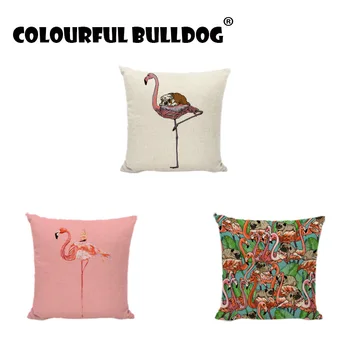 Pink Flamingo Cushion Covers Bulldog African Rainforest Leaves Throw Pillow Cases Promotion Home Decoration Recliner Pug Cojines
Pink Flamingo Cushion Covers Bulldog African Rainforest Leaves Throw Pillow Cases Promotion Home Decoration Recliner Pug Cojines