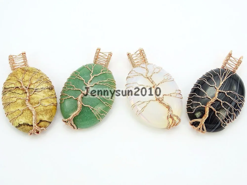 Natural Gems Stone Reiki Chakra Beads Tree of Life Oval Healing Copper Pendant Necklace Jewelry Making 10Pcs/Pack
Natural Gems Stone Reiki Chakra Beads Tree of Life Oval Healing Copper Pendant Necklace Jewelry Making 10Pcs/Pack