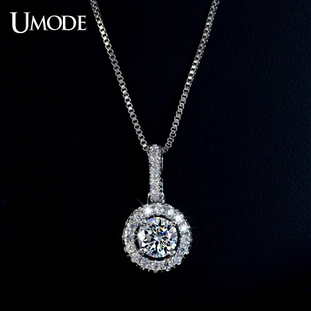 UMODE Classic Halo Pendant Necklace Hearts Arrows cut 0.75ct CZ Round Cubic Zircon White Gold Color Necklace & Pendant UN0036
UMODE Classic Halo Pendant Necklace Hearts Arrows cut 0.75ct CZ Round Cubic Zircon White Gold Color Necklace & Pendant UN0036