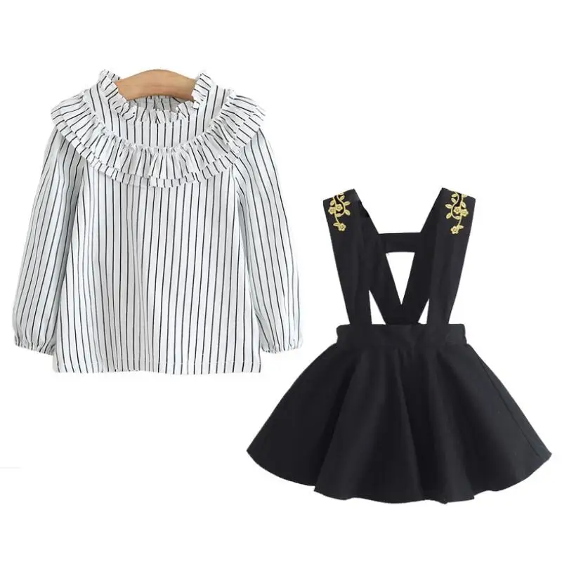 Spring Fall Clothing Set Girls Baby Toddler Kids Clothes Striped Blouse Shirts+Floral Strap Dress 2Pc Girls Clothing Sets JW3082
Spring Fall Clothing Set Girls Baby Toddler Kids Clothes Striped Blouse Shirts+Floral Strap Dress 2Pc Girls Clothing Sets JW3082