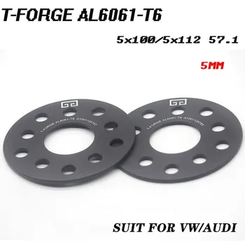

2PCS Alloy Aluminum Wheel Spacer Of The PCD 5x100/5x112 mm HUB 57.1mm 3/5/8mm Thickness Wheel Adapter suit for VW Universal