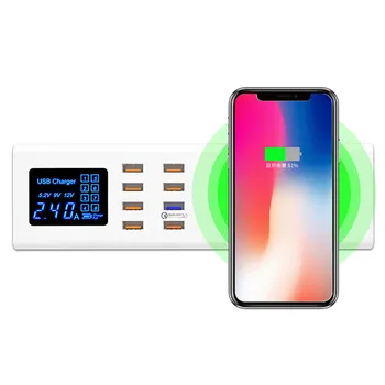 LCD Fast Mobile Wall Charger with Wireless Charging USB Charger 40W 8Multi-Port Desktop Charger Charging Station 40AP16
LCD Fast Mobile Wall Charger with Wireless Charging USB Charger 40W 8Multi-Port Desktop Charger Charging Station 40AP16