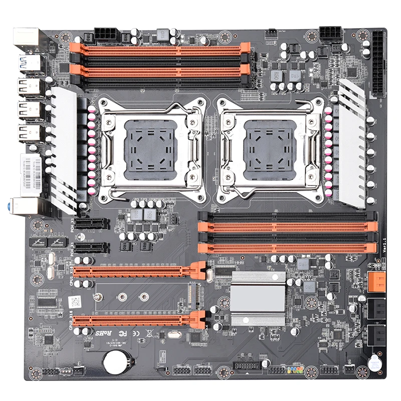 

KLLISRE X79 Dual CPU motherboard LGA 2011 E-ATX MAIN BOARD USB3.0 SATA3 PCI-E 3.0 16X PCI-E NVME M.2 SSD Support Xeon processor