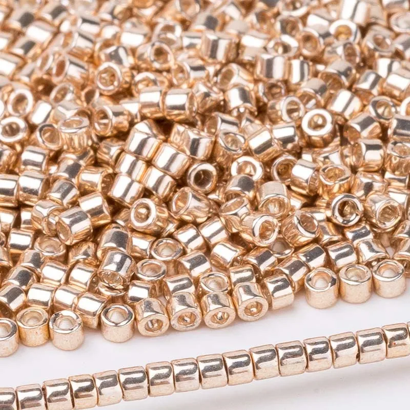 DB411 (2)Taidian 310grams DB410 Galvanized Yellow Gold Delica Seedbeads For Native American Jewelry Making 1.6x1.3mm