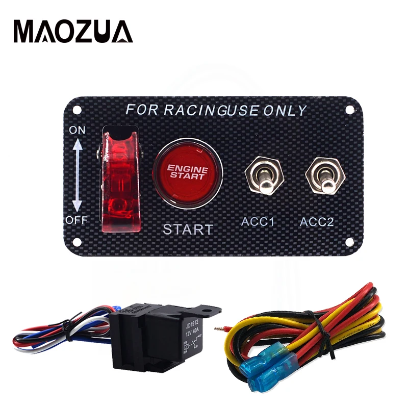 Racing Style Car Ignition Switch Engine Start Push Button 2 Toggle Panel with Indicator Light DIY Car Modification Accessory
Racing Style Car Ignition Switch Engine Start Push Button 2 Toggle Panel with Indicator Light DIY Car Modification Accessory